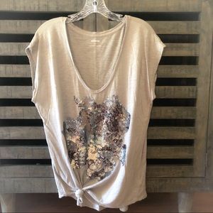 Express Gray Sequin Tee
